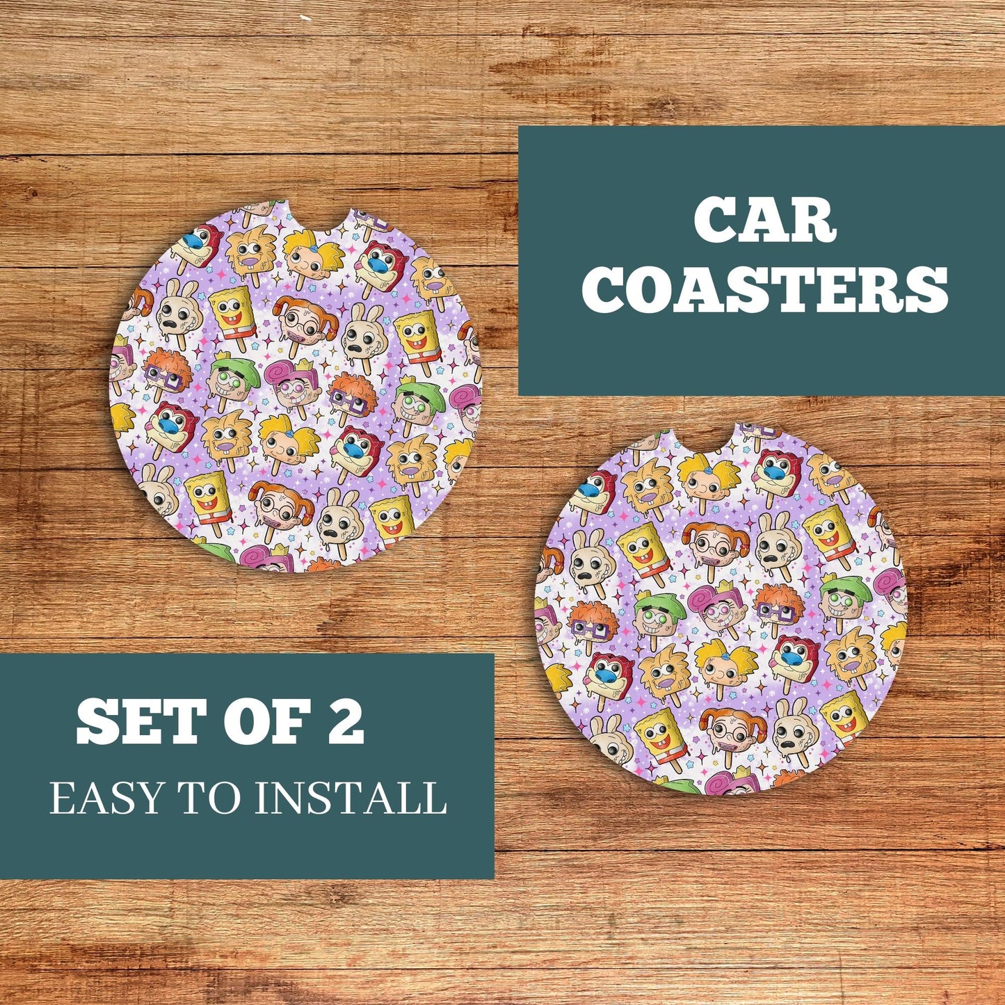 90s Cartoon Car Coaster