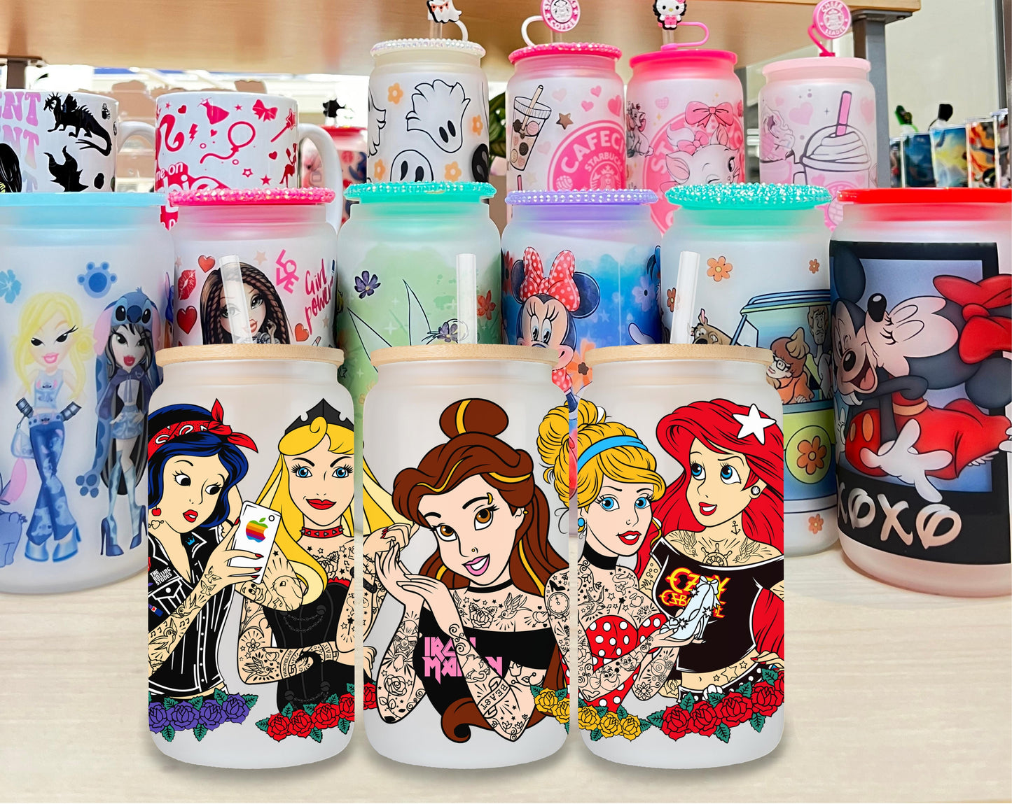Tatted Princesses Glass Cup