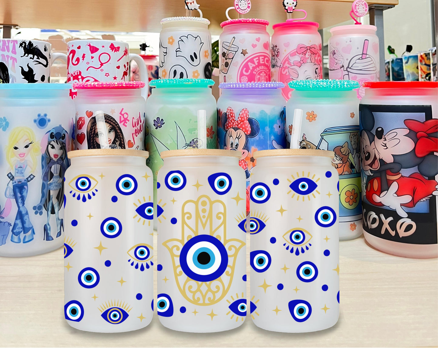 Blue Evil Eye Glass Cup (2)