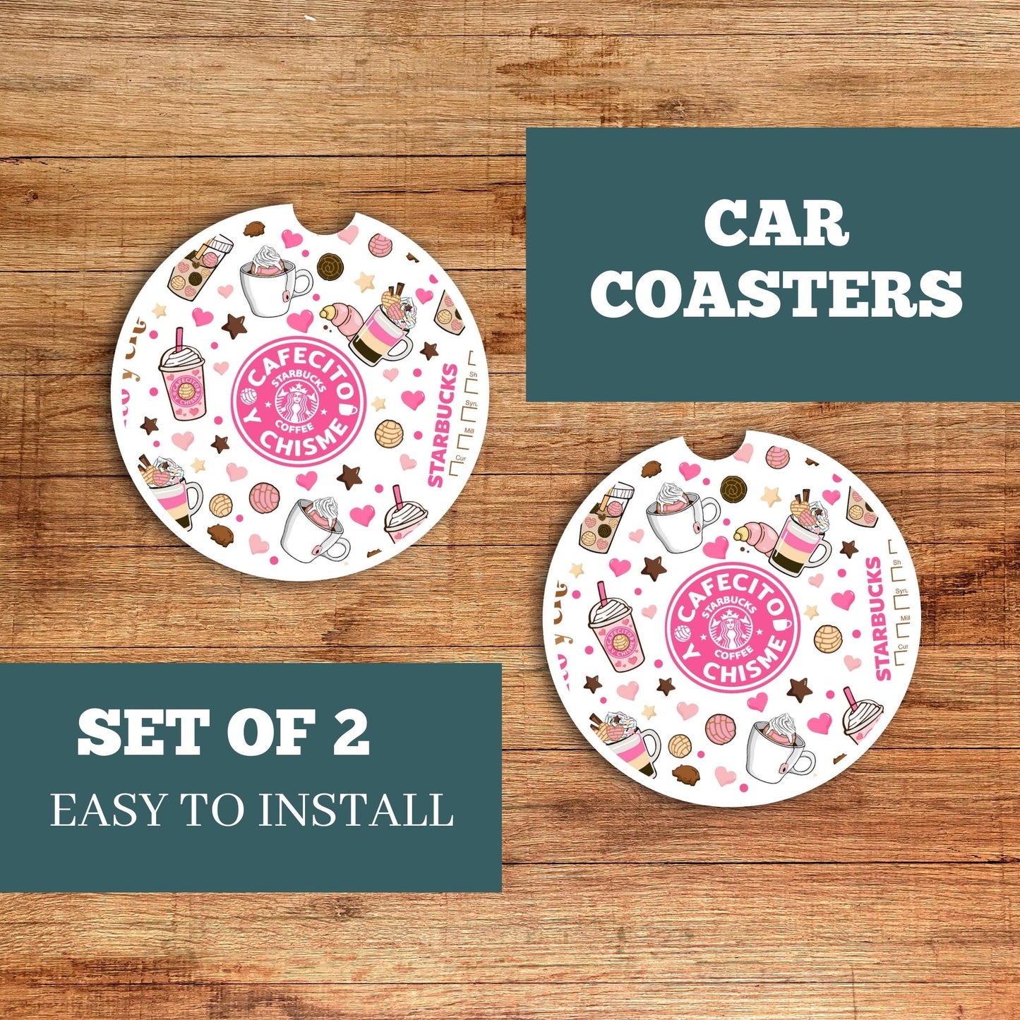 Cafecito Y Chisme Car Coaster