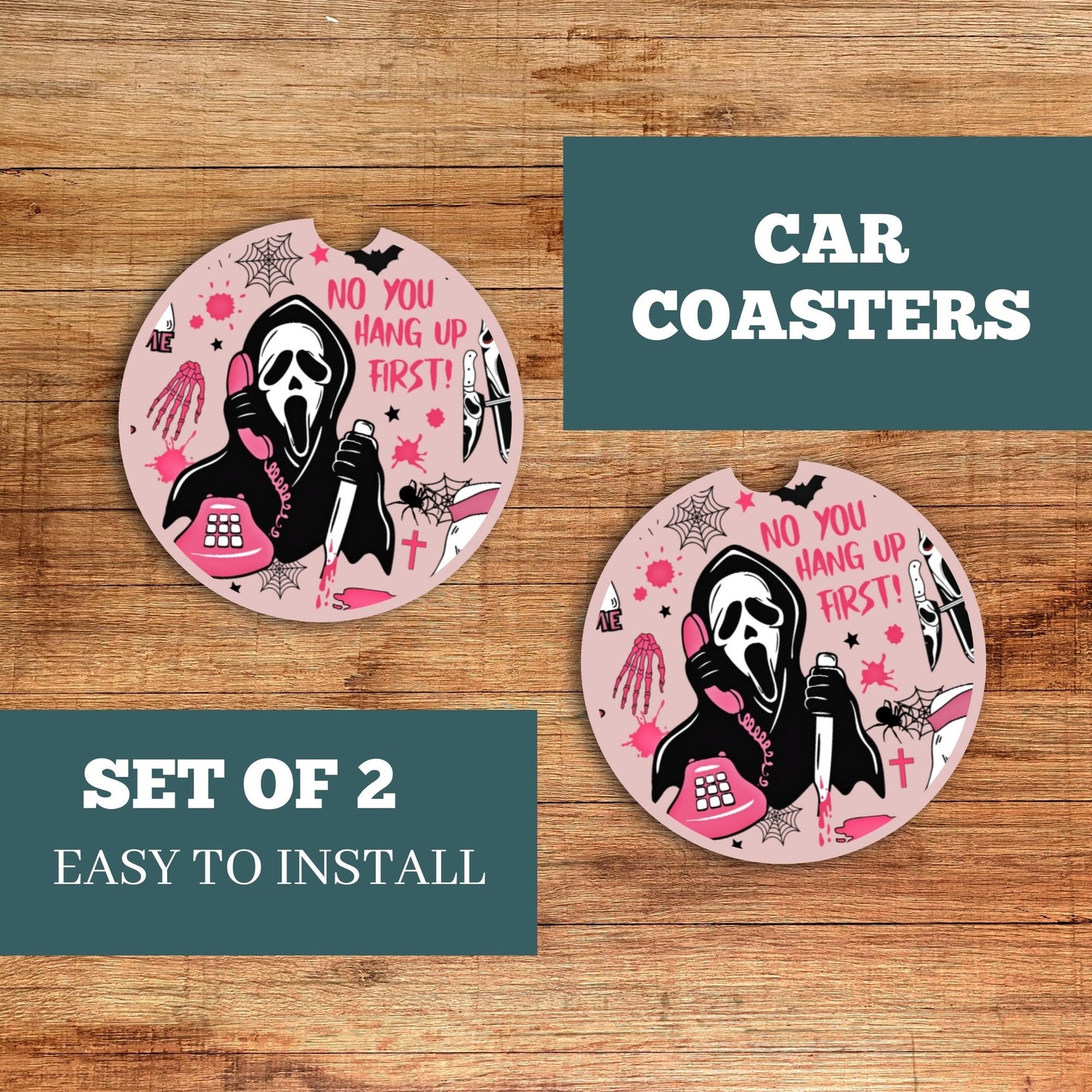 Ghostface Car Coaster