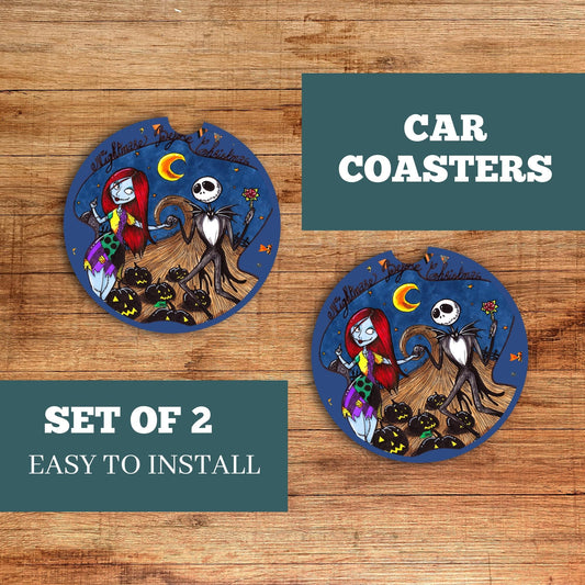 Jack and Sally Car Coaster