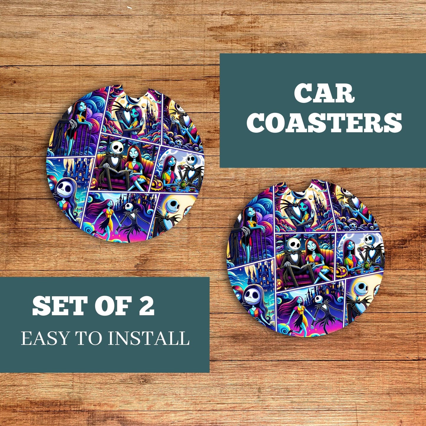 Jack and Sally Car Coaster 2