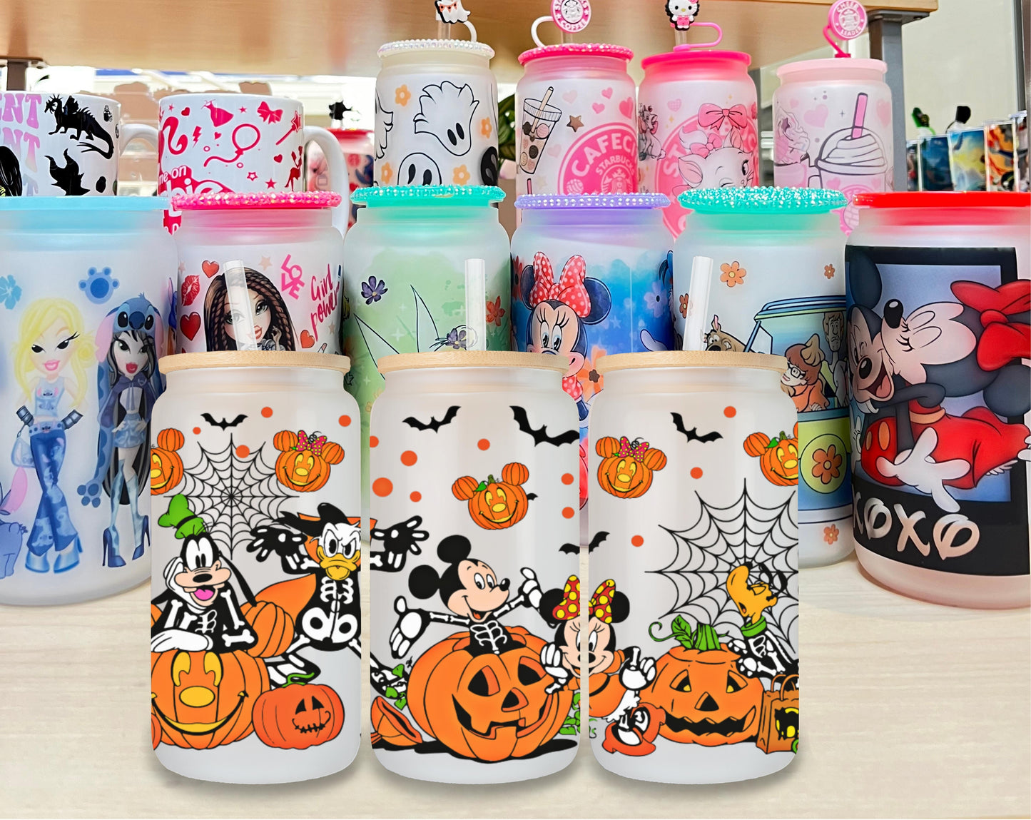 Mickey Halloween Glass Cup (2)