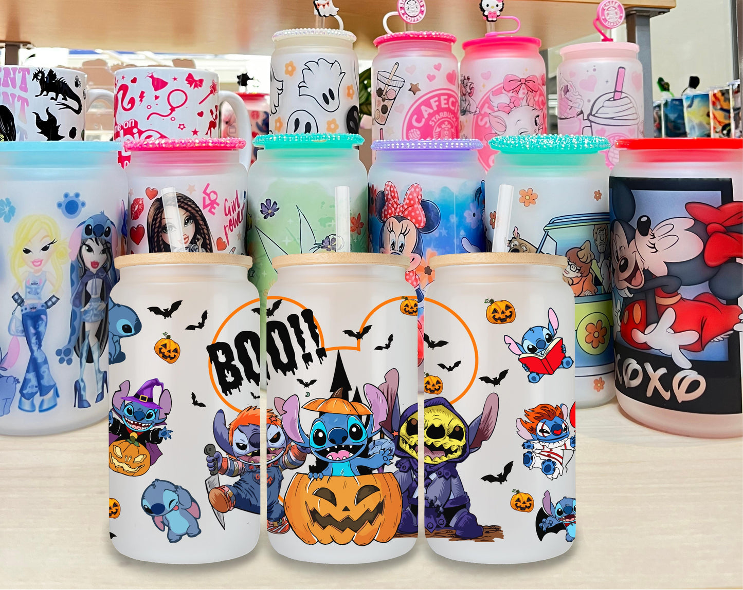 Stitch Halloween Glass Cup (2)