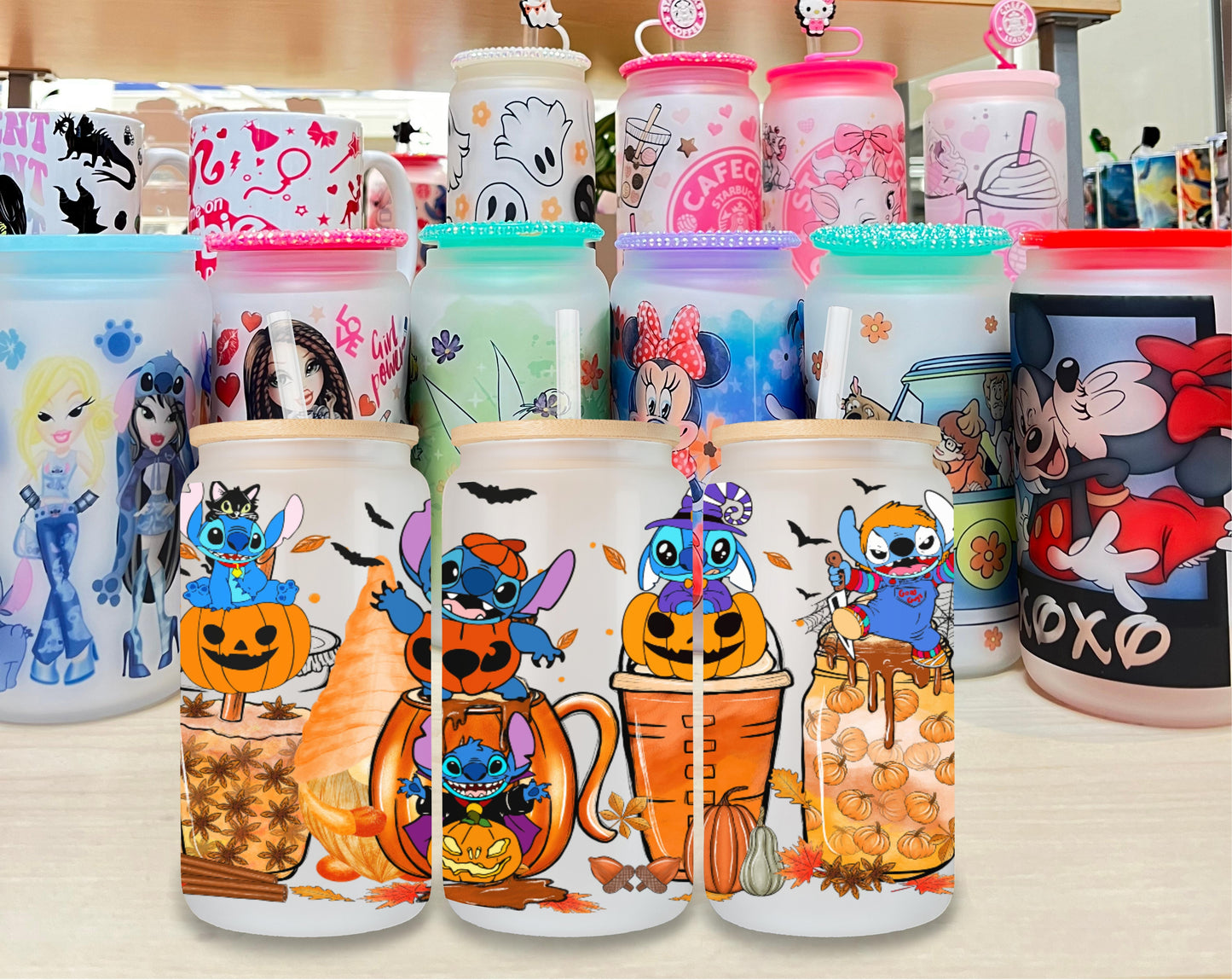 Stitch Halloween Glass Cup (3)