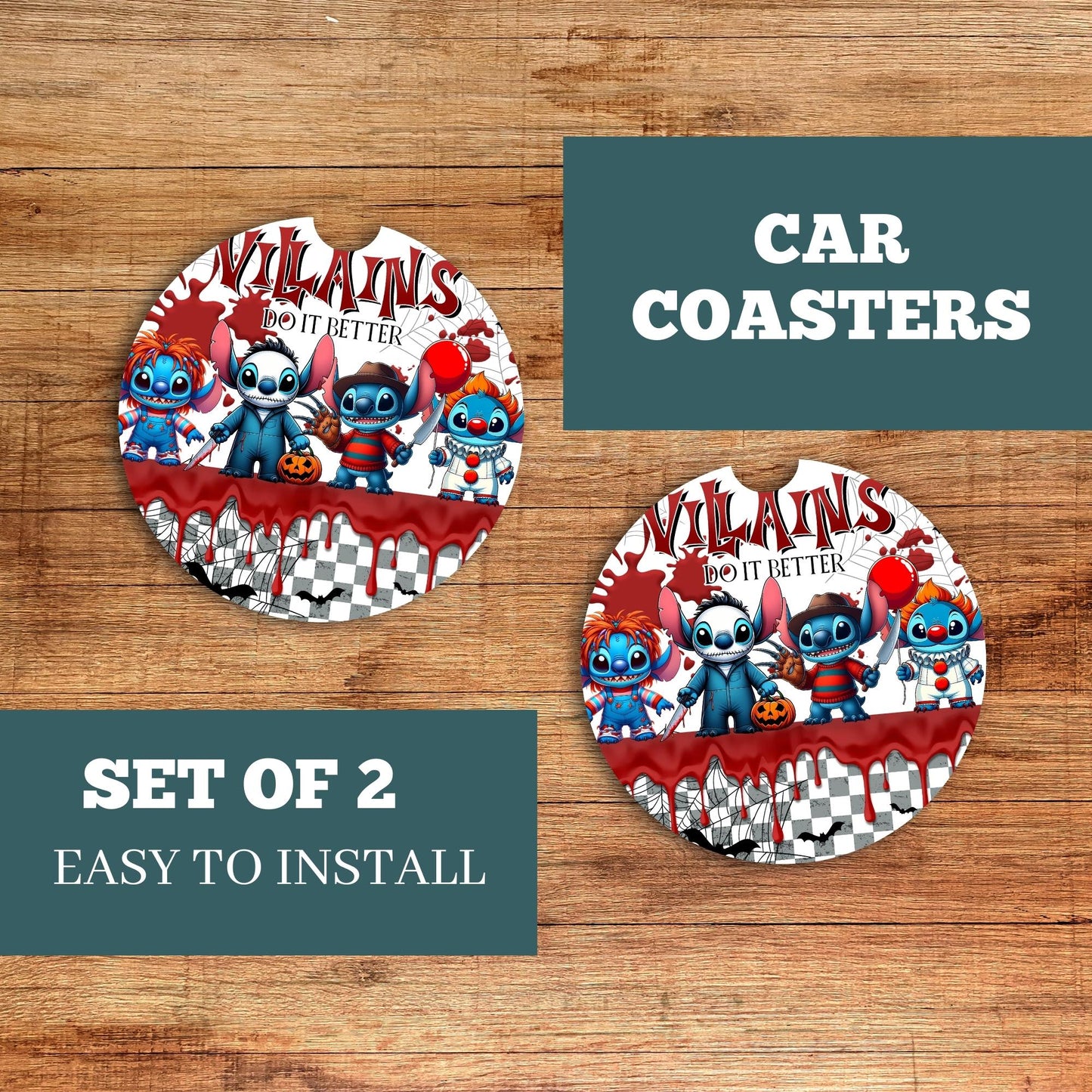 Stitch Villains Car Coaster