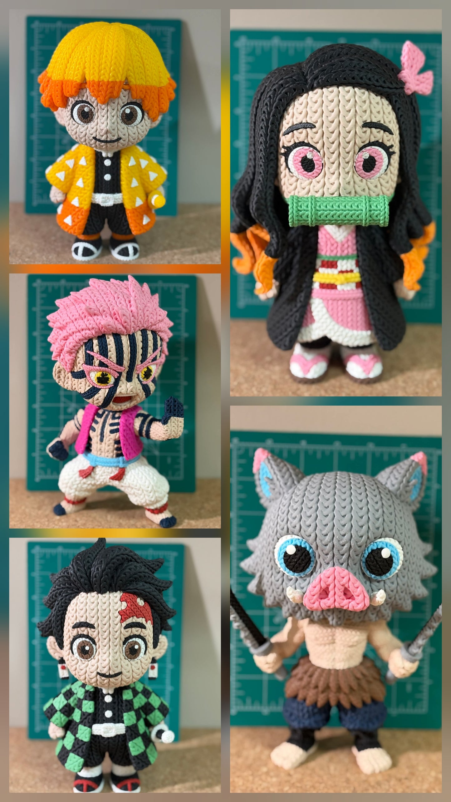 Crochet Style Demon Slayer 3D Figure
